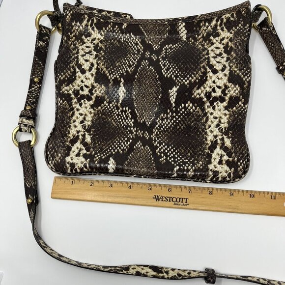Brahmin Python Print Luxury Leather Shoulder or Crossbody Bag - Picture 2 of 12